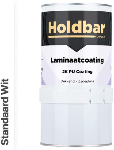 Holdbar Laminaatcoating Wit (Witste kleur) 1 Kg - Laminaat Verf - Vloerverf - Alle Kleuren - Krasvast - UV-bestendig - Vergeelt niet - Gemakkelijk Schoonmaken - 2 Componenten