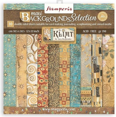 Stamperia - Klimt Maxi Backgrounds 12x12 Inch Paper Pack (SBBL101)