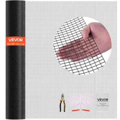 VEVOR Tuinhek 152 Cm X 15,24 M, Maaswijdte 1,27 X 1,27 Cm, 1,06 Mm Gegalvaniseerd Gaashek, Vinyl Gecoat Kippengaas, Gelast Gaashek voor Konijnen en Pluimvee