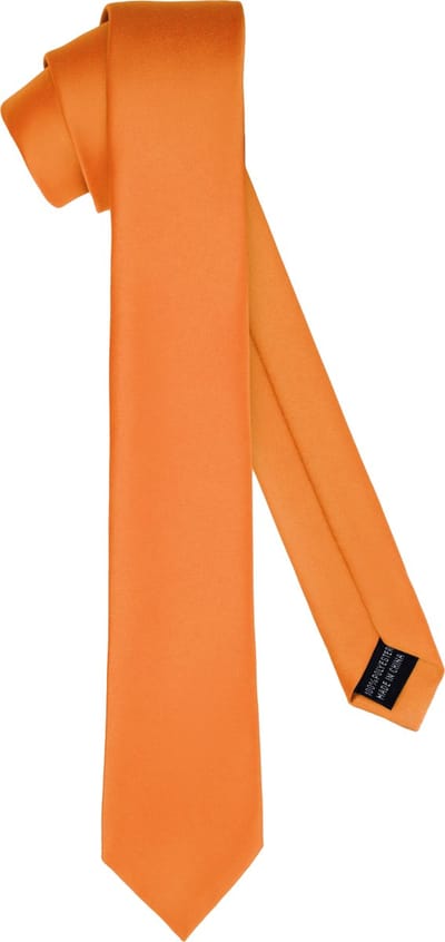 Ladeheid Smal Stropdas - Stropdassen voor heren - Lengte: 150 cm, Breedte: 6 cm - Oranje - LA-EA-TMM-6