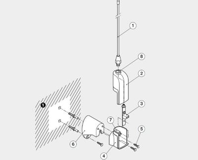 Professionele externe antenne 433,92 MHz met 5m RG58 kabel voor poortaandrijvingen en elektronische toegangssystemen