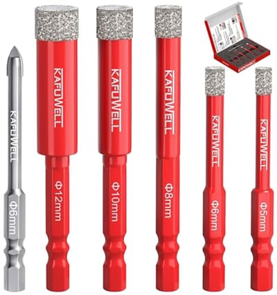 Diamantboren voor tegels - Set van 6 stuks met diverse maten (5-12 mm)
