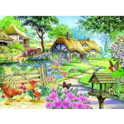 Peinture diamant brodée, affichage complet, image de paysage, strass, lodge, artisanat rural 20X30CM blue