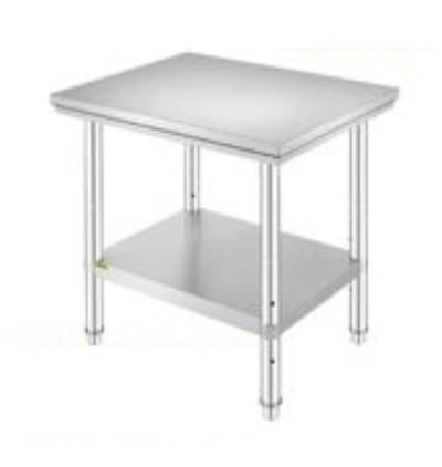 Linkforu - Roestvrijstalen - Keukenwerkbank - Cateringtafel - Werktafel met Onderplank - Horeca - Restaurant - 60x60x80