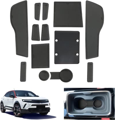 Anti-slip Rubbermatten voor Opel Mokka B en Mokka-e 2021-2025 - Non-slip Center Console en Deurmatten, Perfecte Accessoires voor Bescherming en Comfort