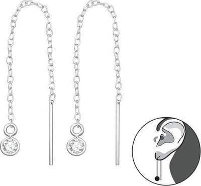Montebello Oorbellen Blanca - 925 Zilver E-Coating - 3,5x55m