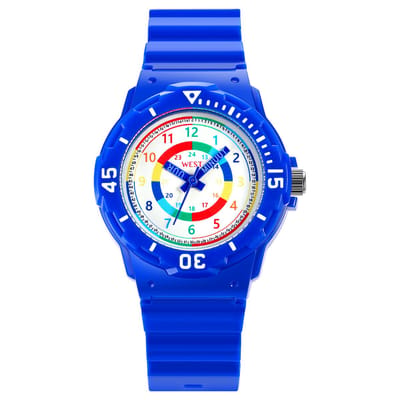 West Watches Educatief ik leer klok kijken kinderhorloge model Moon - Ø 33 mm – blauw