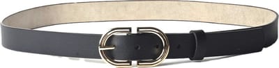 Giuliano dubbele 'C' riem - Zwart - Dames - Made in Italy