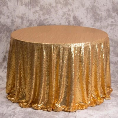 60cm Glitters Tafelkleed Pailletten Ronde Tafelhoes Gouden Tafelkleed voor Bruiloft Verjaardag Babyshower Feest Huis Tafeldecoratie 60cm oud gouden kleur