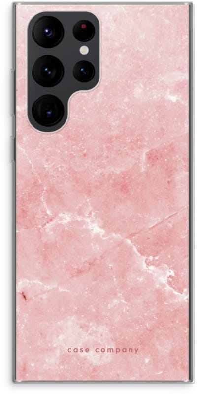 Case Company® - Hoesje geschikt voor Samsung Galaxy S22 Ultra hoesje - Roze marmer - Soft Cover Telefoonhoesje - Bescherming aan alle Kanten en Schermrand