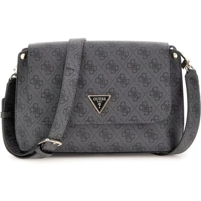 GUESS schoudertas Meridian II Flap Crossbody Bag Latte Logo Lichtbruin