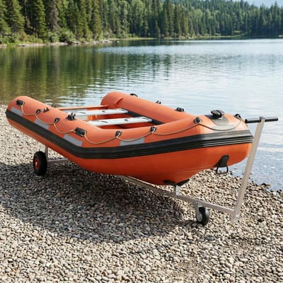 vidaXL - Verstelbare - boottrailers - met - luchtbanden - 200 - kg - Load - zilver