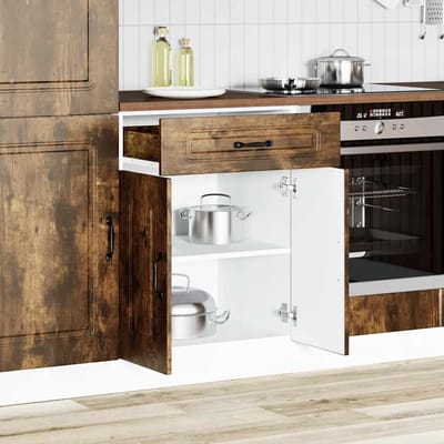 vidaXL - Onderkast - Kalmar - bewerkt - hout - gerookt - eikenkleurig