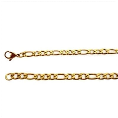 Aramat Jewels | Halskettingen | Goudkleurige Figaro Ketting Staal – Klassieke Schakelketting RVS Unisex | | | |5mm | Staal | Volwassenen | Verkleurd niet