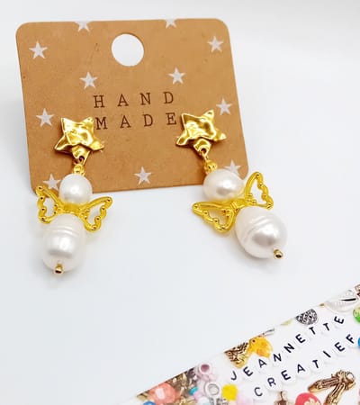 Jeannette-Creatief® - Zoetwaterparels - Angels with Pearls - Kerstoorbellen - Kerst - Kerstboom - Kerstcadeau - Kerstengeltjes - Oorbellen met Parels - Oorbellen met Zoetwaterparels - - Modesieraden - Modejuwelen - Moederdag