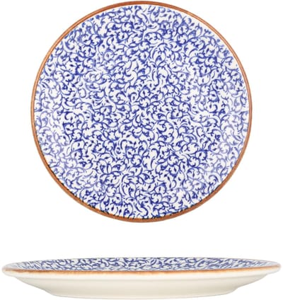 By Bone Dessertbord - Edera Cobalt - Porselein - 21 cm - set van 6
