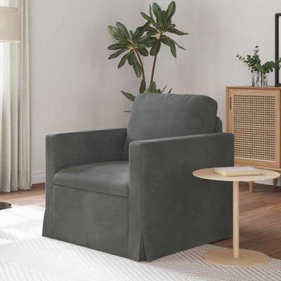 vidaXL - Bank - Donkergrijs - 78 - x - 78 - x - 80 - cm - Fluweel