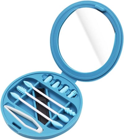 Herbruikbare Silicone Wattenstaafjes - Wasbaar & Draagbaar met Spiegel, voor Make-up en Oor Reiniging