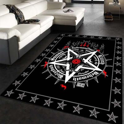 Zwarte Halloween-decoratie Vloerkleed Satanisch ritueel tapijt Mysterieuze runenprint Vloermat Decoratieve mat voor woonkamer Slaapkamertapijt 40x60cm