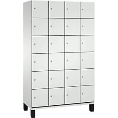C+P Cambio lockerkast, 4 vakken, 24 vakken, op poten, B 1200 x D 525 x H 1980 mm, lichtgrijs