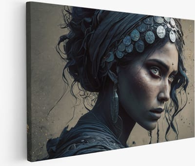 Saammp Muurcirkel Hout - Portret - Panter - Natuur - Dieren - Ø 90 - Wandcirkel - Wanddecoratie Cirkel - Muurdecoratie Woonkamer - Slaapkamer decoratie - Rond Schilderij
