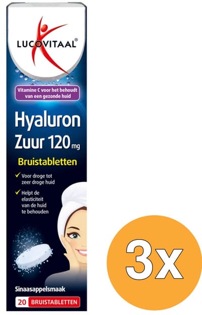 3x Lucovitaal Hyaluronzuur (20 Bruistabletten)