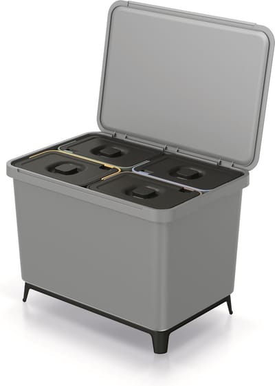Prosperplast - Keden SYSTEMA afvalbak - 4x10L - Grijs