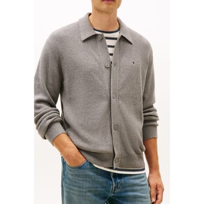 Tommy Hilfiger Textured Polo Cardigan Medium Grey Heather Taglia: M | Cardigan Outlet | Uomo | Grigio