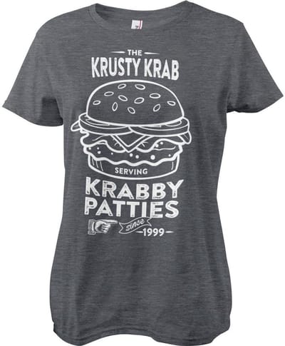 Spongebob The Krusty K-rab -serving K-rab-motief van Patties Girly T-shirt voor dames, donker/heather