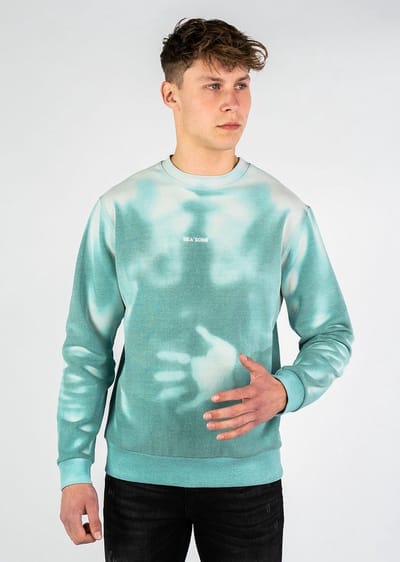 Sea'sons Trui Sweater Deep Sea Green Grey Mannen Maat - XXL