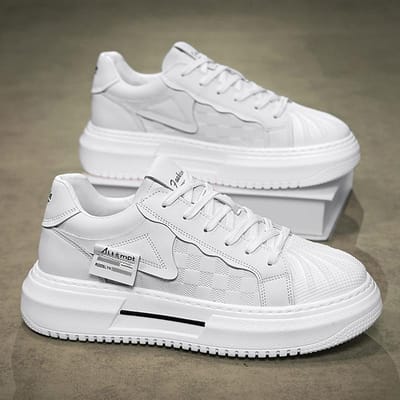 Nieuwe Zomer Heren Comfortabele Platform Schoenen Veterschoenen Wit Trend Mode Schoenen Casual Mode Sportschoenen 40 gray