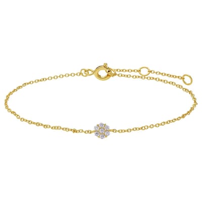 Lucardi - Dames Zilveren goldplated fantasiearmband voor dames - Armband - 925 Zilver - Goudkleurig - 19 cm