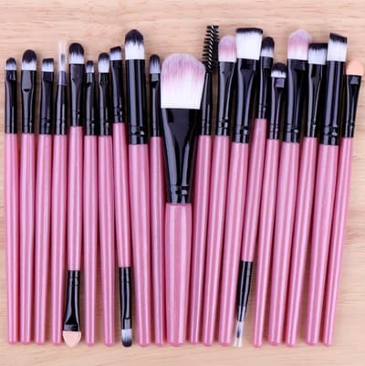 Go Go Gadget - Kwasten set - Make-up kwast - 20 delig - Roze/ Zwart