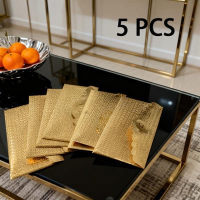 5 STUKS Gouden Folie Enveloppen Europese Stijl Contant Geld Ideaal Voor Bruiloft Verjaardag Cadeauverpakking brown