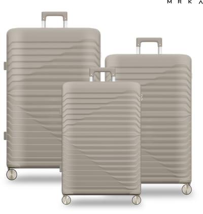 MRKA® Vienna - Reiskoffer set 3-delig (S + M + L) - Taupe - Koffers - Kofferset - Drie Koffers - Driedelig Kofferset - Koffer - Luggage - Valies - Reisbagage - Polypropyleen Koffer - TSA Slot - 360° Wielen - Koffers Met Wielen - 38, 60 en 94 Liter