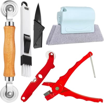 Raamhor Reparatie - Horren Set - Vliegenraam Monteren - Dubbelzijdige Rol - 23cm x 20cm - Rood