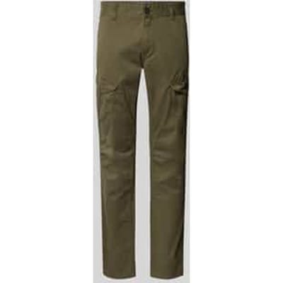 Slim fit cargobroek met logostitching