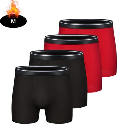 Nivard Onderbroeken Heren - Boxershort - Ondergoed - Boxer - Underwear - Mannen - 4 Pack - Zwart + Rood - M