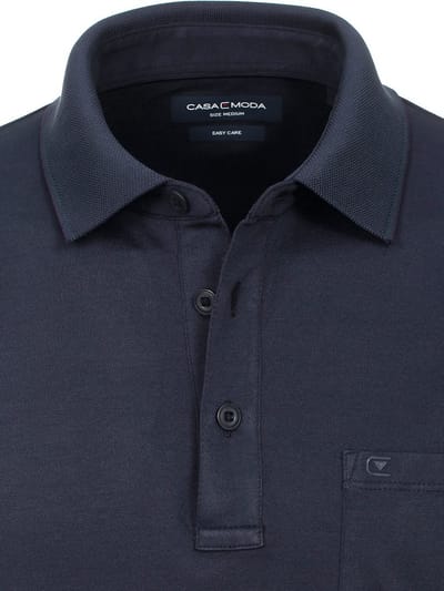 Poloshirt Met Borstzakje 3 Knoops Blauw Casa Moda - M