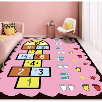 Kinderstijl Tapijt Machinewasbaar Tapijt Cartoon Hinkelspel Vloermatten, Kinderkamer Antislip Slaapkamertapijten 100*160cm
