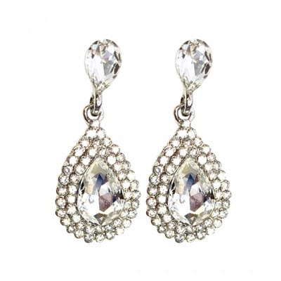 Strass oorbellen - dubbel rij - zilverkleur - Charme Bijoux