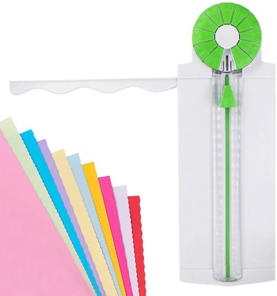 Dailygoods- Papiersnijder 30,5 cm - Decoratieve Randsnijder - Zigzagsnijgereedschap - Glijsnijder voor Fotopapier - Snijbereik 1-300 mm - Geschikt voor Plakboek en Wenskaarten - Snijmachine