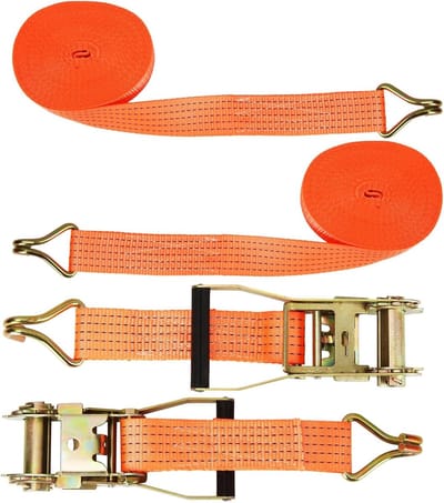 Verstelbare Lashing Straps 6 m - 5 cm Breed - Set van 2 - Sterke Bevestigingsriemen voor Zware Lasten met Ratchet en Haak