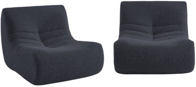 sweeek - Set van 2 alpaca-effect stof fauteuils 1 zitplaats l 91 x b 105 x h 72cm - sokol