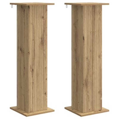 vidaXL - Plantenstand - 2 - st - Artisanaal - eiken - 30,5 - x - 30 - x - 100,5 - cm