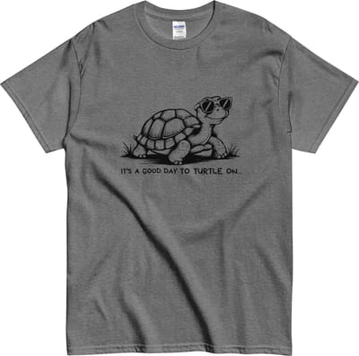 Humoristisch T Shirt Schildpad - Langzaam maar Chill - Cadeau Idee - Dames Heren - Grijs - 2XL