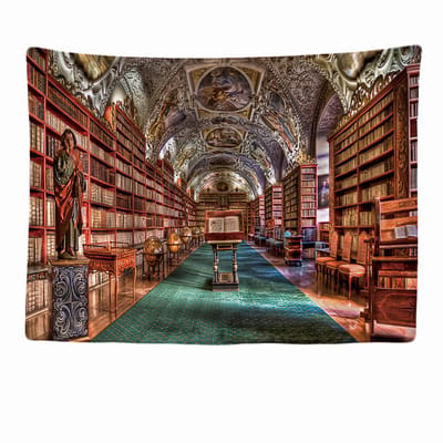Wandkleed binnen - Bibliotheek Boeken Kast - 200 x 150 cm - Groot wandtapijt - Poster - Kamer Slaapkamer Woonkamer Decoratie Accesoires - Tiener Jongen Meisje