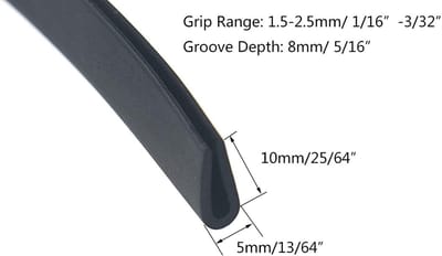 Dailygoods- Afdichting U-vorm - Rubber - Weerbestendig - Stofdicht - Schokabsorberend - 3 m lengte - Geschikt voor luiken en kluisjes - Weerstrip