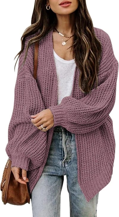 Dames Gebreid Vest Oversized Dik Wijdvallend Herfst Trui Lange Mouwen