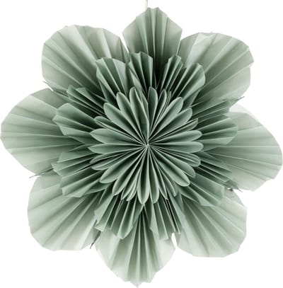 Kerstster flower 40cm turquoise met pendel